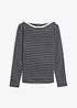 Maglia a maniche lunghe a righe con scollo barca, bonprix