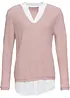 Maglione in filato fine con inserti effetto camicia, bonprix
