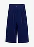 Pantaloni culotte cropped di velluto elasticizzato con cinta comoda, vita alta, bonprix