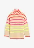 Maglione oversize con righe neon, bonprix