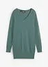 Maglione lungo basic in filato fine con scollo a V, bonprix