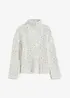 Maglione con colletto, zip e spalle scese, bonprix