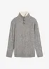 Maglione con colletto alto con bottoni, bonprix