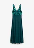 Abito lungo in chiffon con ricami in paillettes, bonprix