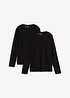 Maglia a maniche lunghe con puro cotone biologico (pacco da 2), bonprix