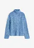Maglione con colletto, zip e spalle scese, bonprix