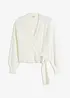 Maglione incrociato con accessorio, bonprix