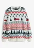 Maglione in filato fine con motivo natalizio, bonprix