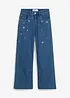 Jeans con ricami, wide leg, bonprix