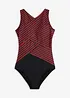 Costume intero con motivo incrociato ed effetto modellante medio, bonprix