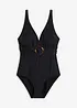 Costume intero con scollatura a V ed effetto modellante leggero, bonprix