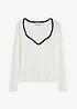 Maglione in filato fine con bordo a contrasto, bonprix