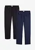 Pantaloni con elastico in vita  regular fit, straight (pacco da 2), bonprix