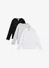 Maglia a maniche lunghe in  cotone biologico (pacco da 3), bonprix