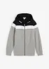 Felpa con zip e cappuccio in misto cotone morbido, bonprix
