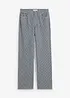 Jeans a righe straight, a vita alta, bonprix