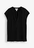 Maglia serafino a maniche corte in misto viscosa, bonprix