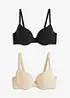 Reggiseno con coppe preformate, ferretto e cotone biologico (pacco da 2), bonprix