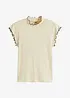 Maglia a costine con finiture arricciate, bonprix