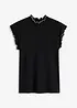 Maglia a costine con finiture arricciate, bonprix