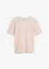 Maglia a a costine a maniche corte, bonprix