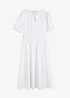 Abito midi con vita elasticizzata arricciata, bonprix