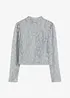 Maglia a maniche lunghe con fantasia glitterata, bonprix