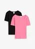 Maglia a costine con puro cotone biologico (pacco da 2), bonprix