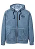 Felpa con zip e cappuccio effetto lavato, bonprix