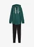Tuta sportiva con felpa lunga e leggings (set 2 pezzi), bonprix