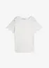 Maglia in puro lino con maniche effetto uncinetto, bonprix