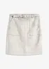 Gonna in similpelle scamosciata con cintura, bonprix