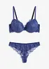 Reggiseno con coppe preformate e perizoma in pizzo delicato (set 2 pezzi), bonprix