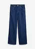 Jeans wide leg lunghi con cinta comoda, vita media, bonprix