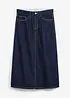 Gonna midi di jeans super soft con cinta comoda, vita media, bonprix