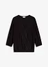 Maglia effetto a portafoglio con maniche a 3/4 e pizzo, bonprix