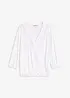 Maglia effetto a portafoglio con maniche a 3/4 e pizzo, bonprix