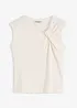 Maglia con dettaglio attorcigliato in misto cotone elasticizzato, bonprix