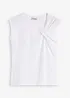 Maglia con dettaglio attorcigliato in misto cotone elasticizzato, bonprix