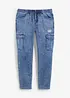 Jeans cargo elasticizzati regular fit con elastico in vita, tapered, bonprix