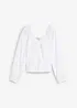 Blusa con ricami traforati in puro cotone, bonprix