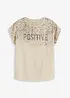 Maglia con inserto in tessuto e strass, bonprix
