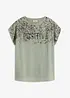 Maglia con inserto in tessuto e strass, bonprix