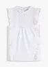 Top in jersey con ricamo traforato, bonprix