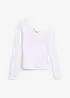 Maglia monospalla con effetto devoré, bonprix