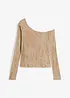Maglia monospalla con effetto devoré, bonprix