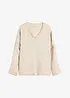 Maglia con maniche a pipistrello e inserto in satin, bonprix