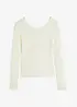 Maglione a coste con bordatura di perle decorativa, bonprix