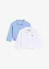 Polo a maniche lunghe in piquet di puro cotone (pacco da 2), bonprix