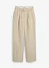 Pantaloni con cintura (set 2 pezzi) in puro lino, bonprix